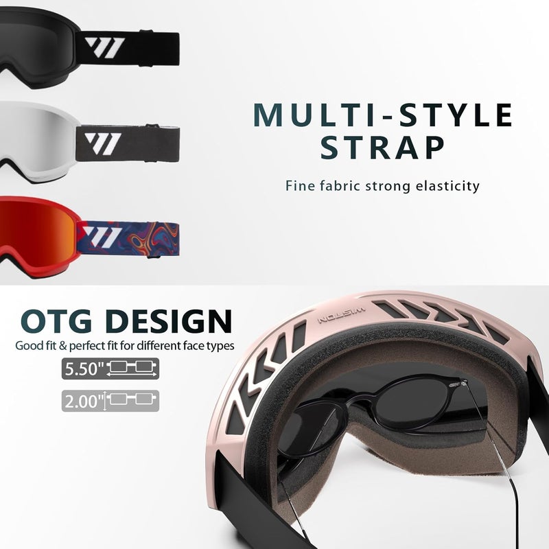 ISTON Ski Goggles - OTG Snow/Snowboard Goggles for Men, Women & Youth - 100% UV Protection W1 - Image 4